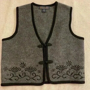 Herman Geist Womens Wool Vest Gray Medium excellent condition